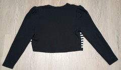Vtg 80s VIANA KNITS Open Front Striped Black White Cropped Cardigan Sweater 8