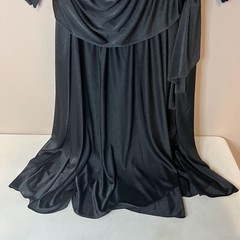 VTG 1980s Black Ruched Rhinestone Evening Dress Formal Prom Size 12 80s Glamor