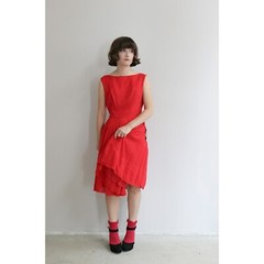 1950s Vintage Deadstock Ro-Nel Red Party Dress Women’s XXS to Extra Small 50s