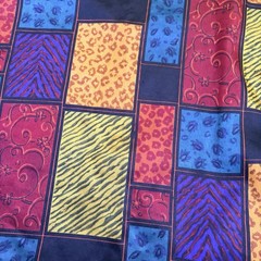 Winlar Vintage Color Block Animal Print Kaftan Moomoo One Size