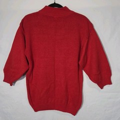 C’est Joli Too Vintage 80s Sweater Womens Med/Lrg Red Sequin Lace Tassel Glam