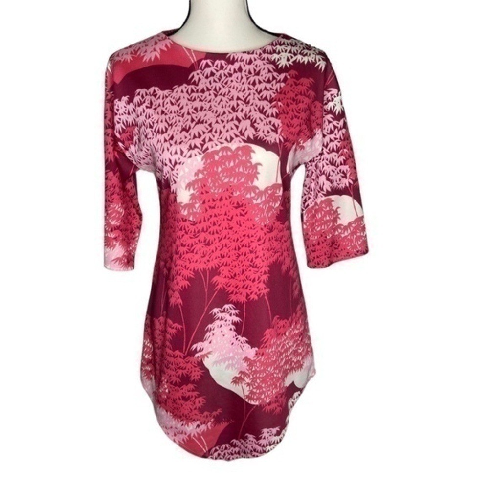 Vintage Tori Sport Tunic Dress Retro Honolulu Hawaiian Pinks White Size S
