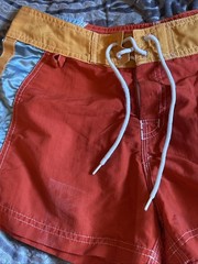VTG Y2K/90s 5•7•9 Swim Trunks Juniors 7 Red Orange Blue Nylon Board Shorts