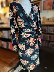 Vintage Designer Ungaro Hydrangea Print Dress | 1980s | Made in Italy | Size XS