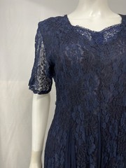 Vintage 1990s Nostalgia Maxi Dress Women’s Large Navy Blue Lace Grunge Boho
