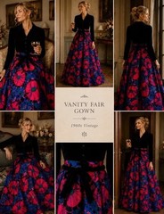 Vanity Fair Women’s Vintage 60s 70s House Hostess Dress Velour Maxi Mod USA S M