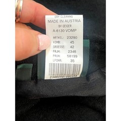 $376 GEIGER Boiled Wool Black Pencil Skirt | 42 EU (12 US) | New! Vintage!