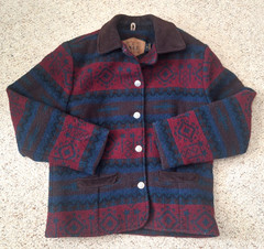 VTG Woolrich Wool Jacket Womens Small Aztec Navajo Southwestern Nordic Suede USA