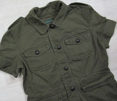 Vintage Y2K Ralph Lauren Jeans Co Button Up Top (M) Roll Tab Cargo Military Core