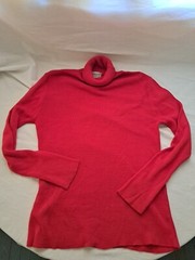 Vtg Womens Red Turtleneck Knit Pullover Sweater Acrylic 60s 70s M K Mart