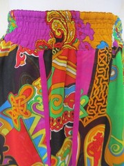 Vintage Diane Freis Skirt Top Set L/XL Women Multicolor Polyester Georgette