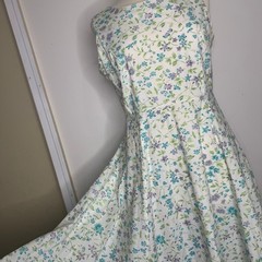 VTG 90s Victoria Holley Cottagecore Floral Fit & Flare Cotton Midi Dress 12
