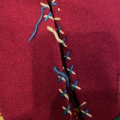 Vtg 1950s Mexico Souvenir Wool Embroidered Jacket S