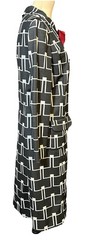 Vintage 1960s Leonard Arkin Paris Mod Op Art Geometric Print Shirtdress Sz 14