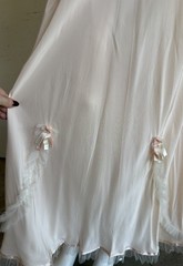 1940s Artemis Ballet Pink Bias Cut Nightgown Slip Dress w/ Tulle & Ribbon Work