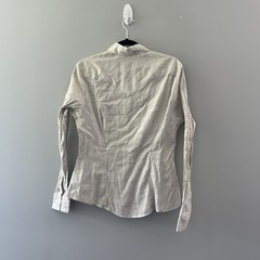 Vintage Panhandle Slim Western Shirt Button Front Stripes Metallic Size Medium