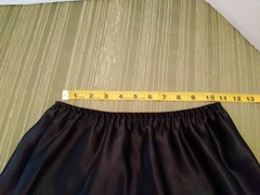 Vintage FARR WEST Shiny SATIN Half SLIP Skirt Black Wet Look Med #152-17