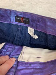 Vintage Palmer E Palmer Australia Teal Purple Holo Painted Skirt 80s 90s Sz 10