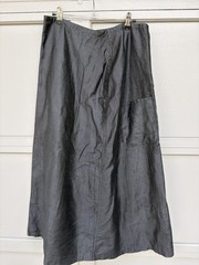 Antique 1900s Edwardian Victorian Black Cotton Work Chore Maxi Skirt Uniform