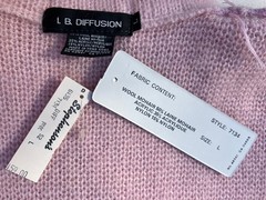 NWT IB Diffusion LG long cardigan duster coat pink wool mohair blend VTG