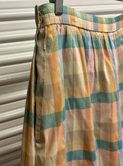 Leo Narducci California Design Vintage Multicolor Silk skirt Size 18 Plaid