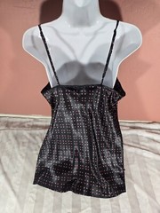 Vintage Y2K Apt.9 Black & Pink Heart Print Chemise Nightie Slip Dress Size XL