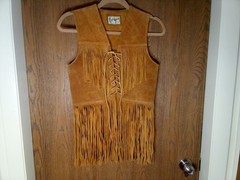 Vtg Pypsa 60’s 70’s Brown Suede Heavy Fringe Lace Up Vest Sz 32/Mexico Sz 2 US