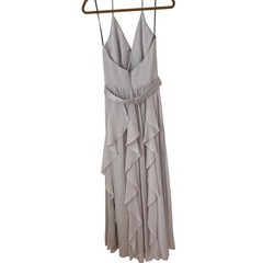 white by Vera Wang gray halter neck gown bridesmaid dress