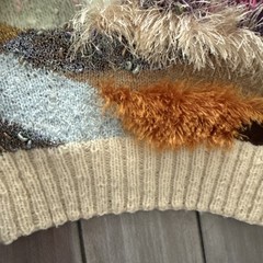 Vintage Patchwork Fur Sweater 80’s Women’s Small