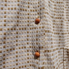 Vintage 1960s 1970s Mod Sleeveless Shift Dress Cream Tan Textured Geometric Knit