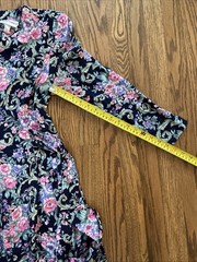 Vtg 80s Betsy’s Things Drop Waist Floral Femme Garden Cottagecore Midi Dress M/L