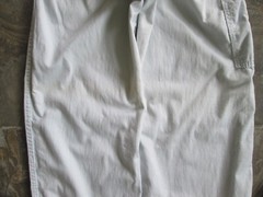 Vintage A.Smile Pants 26×34 Long Blue Button Fly Cotton Elastic Tropical Patch