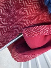 Vintage A-line Red Courderoy Skirt 1970’s Handmade Free Shipping 24 Inch Waist