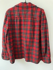 VTG 60s PENDLETON Jacket Shirt Shacket Women L 16 Wool 49er Red Tartan Plaid