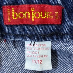 Bonjour Vintage High Rise Tapered Leg Ankle Zip Jeans Blue Denim Size 11/12