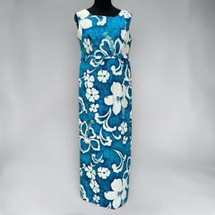 Vintage Karen Ann Hawaii Honeymoon Set His Hers Matching Dress Shirt Blue Floral