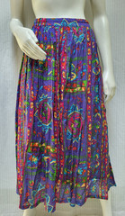 NWT Vintage BLUE CABANA Colorful Cotton Skirt Purple Blue Pink Floral – Size M/L