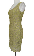 Vintage Chetta B Cocktail Dress Suit S Women Gold Lace Dress & Jacket Set
