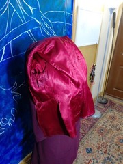 Handmade Wool Crepe Belted Suit Dress – Burgundy/Plum, Tailored Princess Seams,
