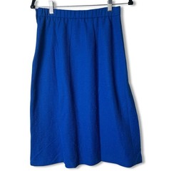 VTG 70s Graff Californiawear Royal Blue Asymmetric Pleated Ruffle Skirt Sz. S