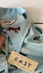 Vtg New 70s Fox & Bird Novelty Print Blouse Disco S Runs Small Point Collar NWT