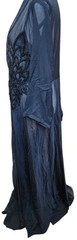 Sheer Black Beaded Duster-Style Jacket Vintage Whimsigoth Size EU 42 US XL