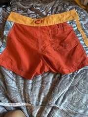 VTG Y2K/90s 5•7•9 Swim Trunks Juniors 7 Red Orange Blue Nylon Board Shorts