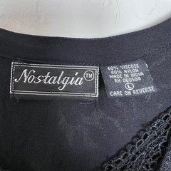 True Vintage 90s Nostalgia Lace Maxi Dress Sz L Black Whimsy Goth Grunge Boho