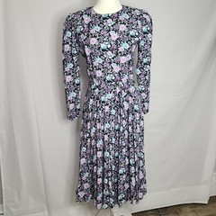 VTG 70s E.D. Michaels Petites Womens 5/6p Floral Prairie Dress Cottagecore