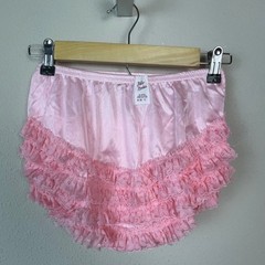 Malco Modes Ruffle Undies Womens 12 Pink Coquette Vintage Lace Bloomers USA