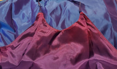 Vintage Alfred Angelo Blue Iridescent Taffeta Halter Dress Size 15/16