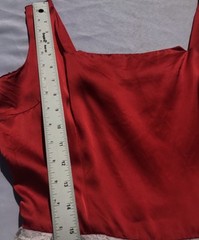 1950s Vtg Johnathan Logan Party Prom Fit Flare Red Dress White Lace Crinoline M