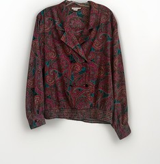 Vintage 1980 Women’s Paisley Blouse Long Sleeve Top Shirt 14 by Alfred Dunner