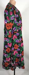 Vintage Fenner Originale Floral Puff Sleeve Skater Silk Sundress Party Dress 16